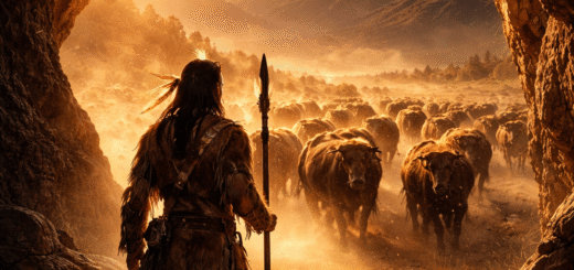 Apache buffalo legend illustration
